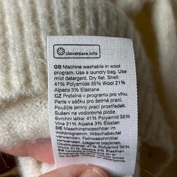 & OTHER STORIES Pearl Wool Alpaca Cozy Fall Cream Quarter Zip Up Sweater Jumper - Picture 8 of 10